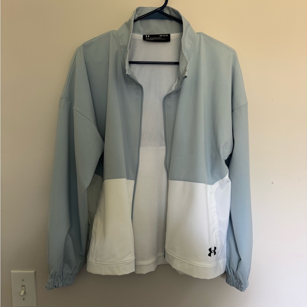 Under Armour Blue and White Utility Jacket with Tailored Silhouette